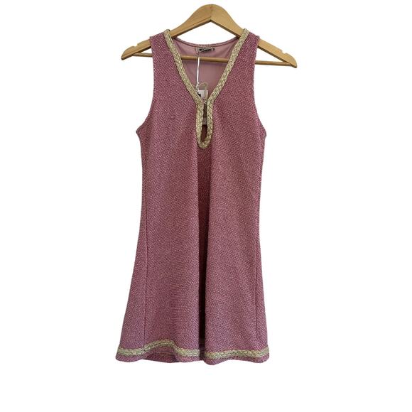 NWT Pho Firenze Knit Mini Dress Womens Medium Fairy Whimsy Event Pink Barbiecore - Picture 2 of 16